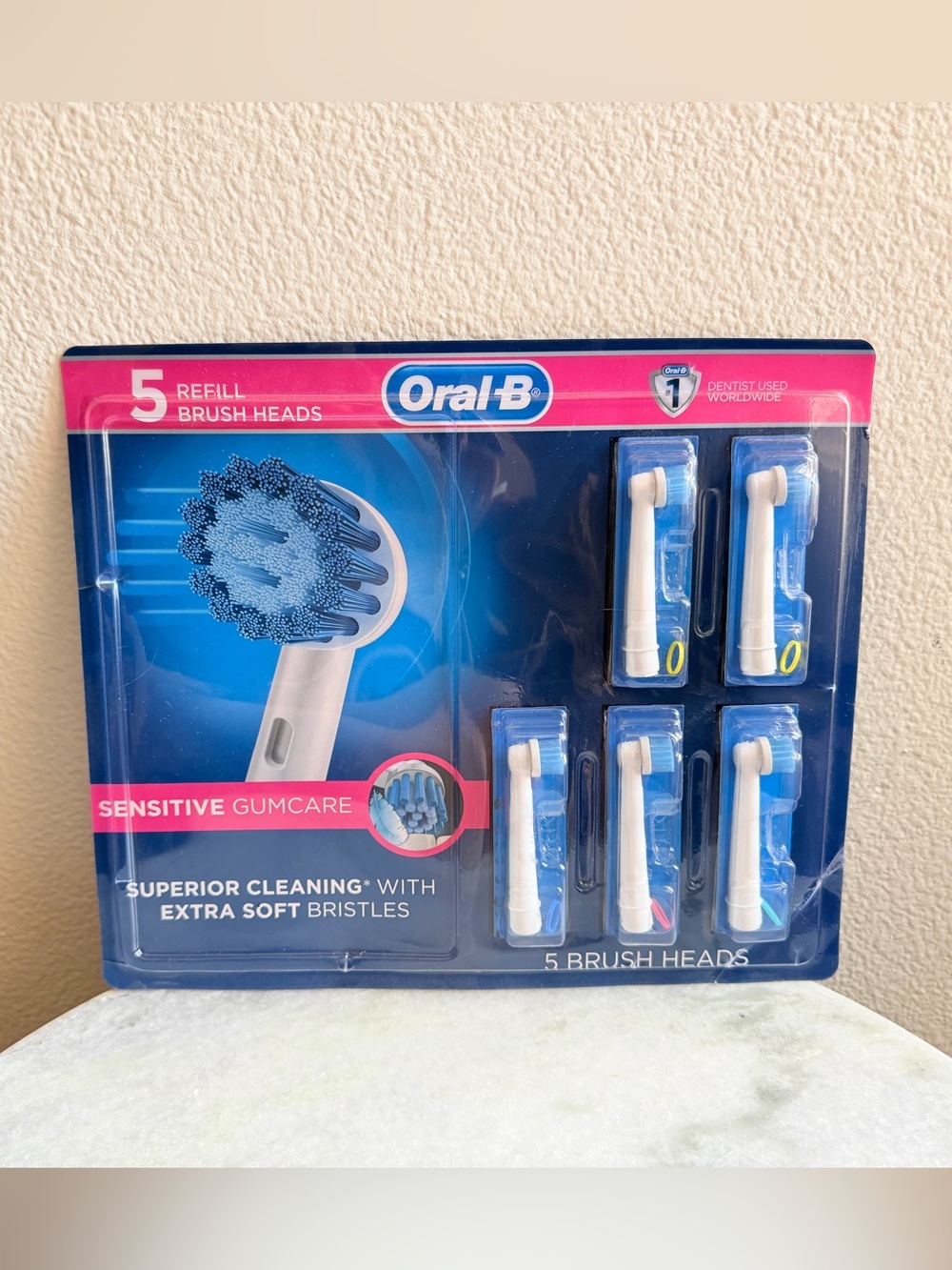 Sensitive Gumcare Replacement Brush Heads - Blue & White (5 Pack)